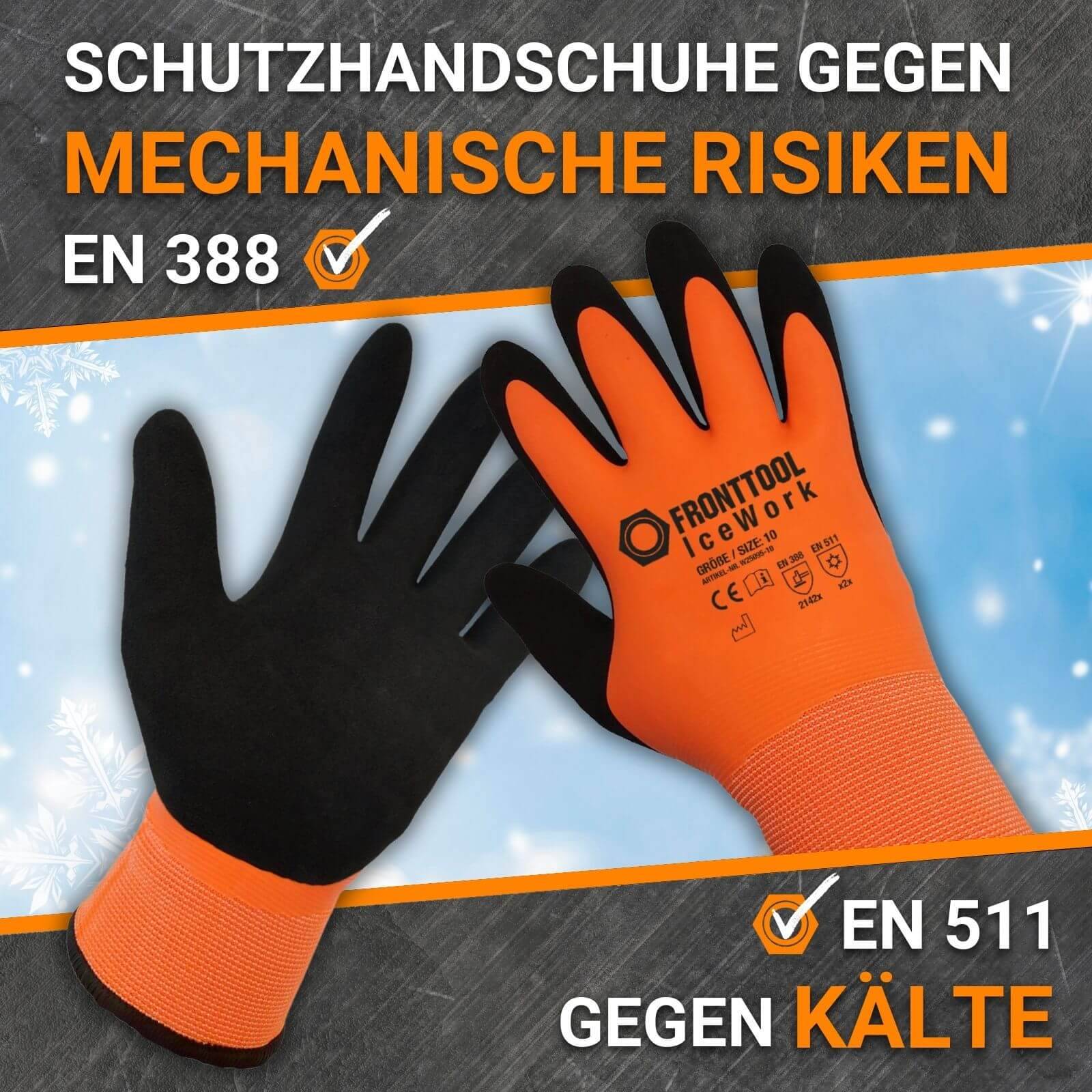 FRONTTOOL Kälteschutzhandschuhe IceWork - Größe:10