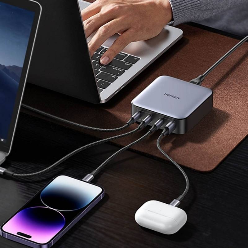 Nexode 100W USB C Ladegerät GaN Mehrfach USB-C Netzteil 4-Port