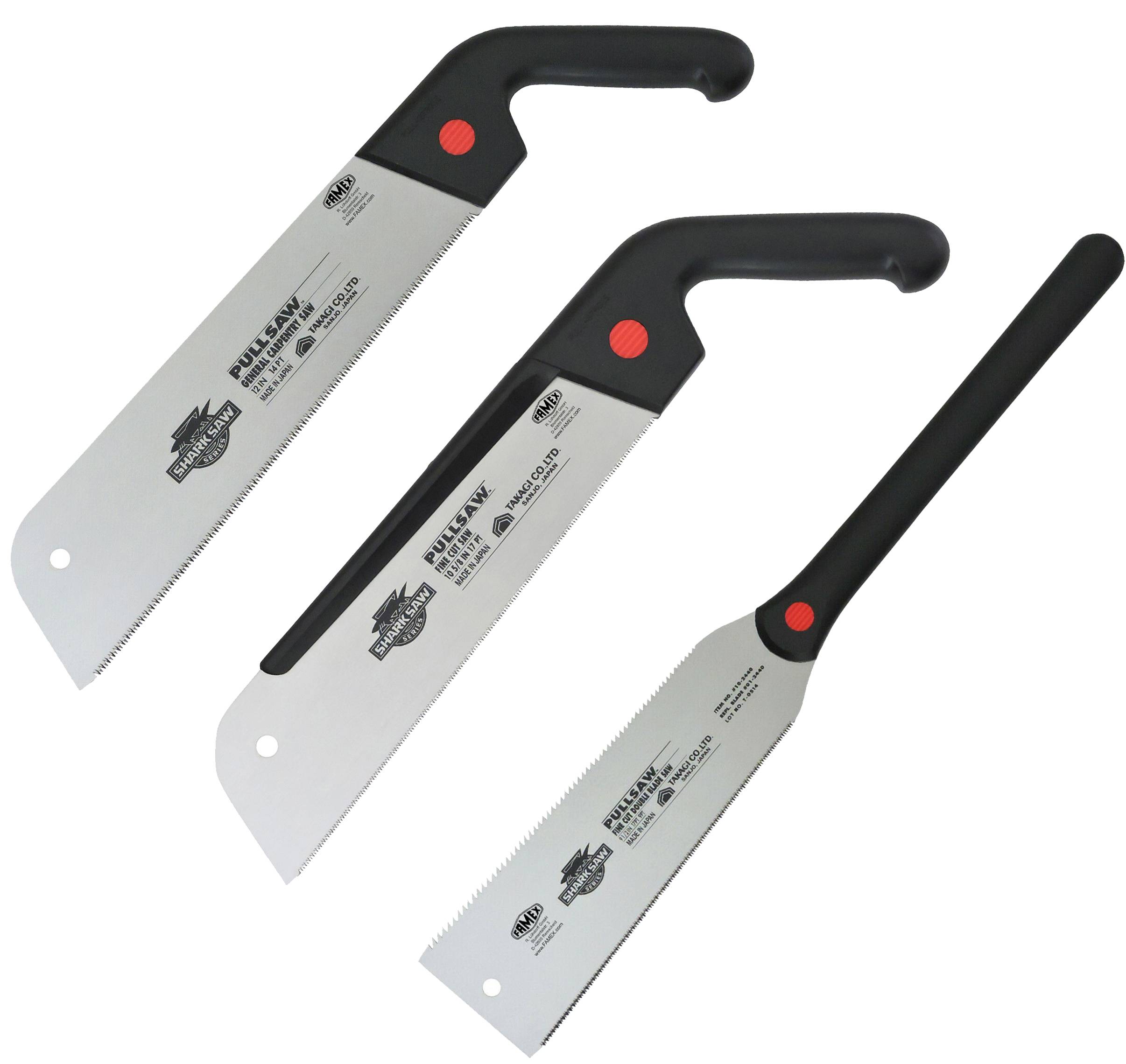 Japansägen Set FAMEX 5534 - 30 / 27 / 24 cm mit 14 / 17 / 9-17 Zähne pro Zoll