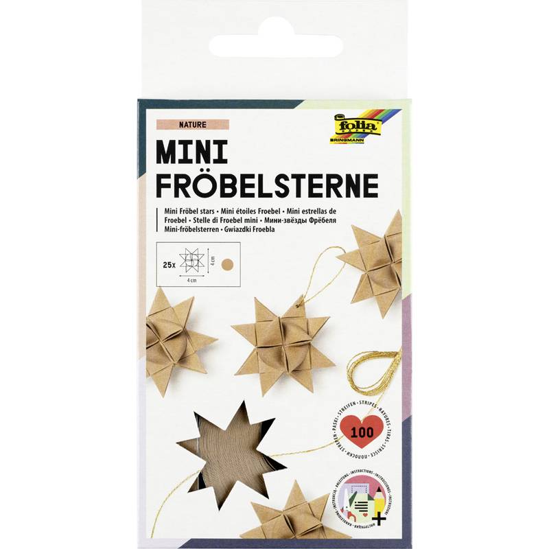 folia Faltpapierstreifen NATURE für Mini Fröbelsterne