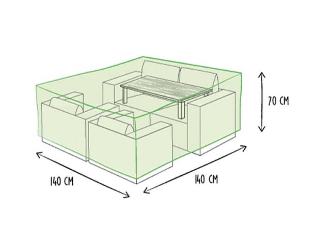 Perel Auenhlle fr Lounge-Set - 140x140x70cm