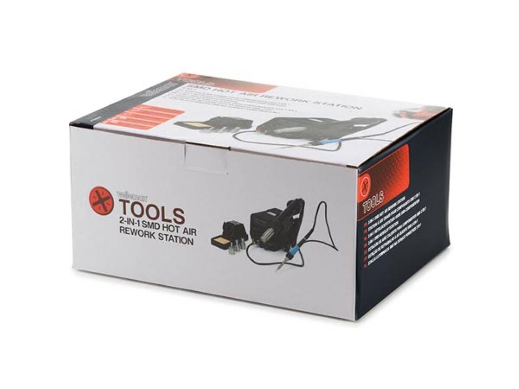 Velleman Lötstation, 2-in-1, für SMD-Bauteile, 60 W + 300 W, Temperaturbereich 50-480°C, Grau