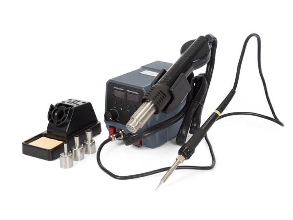 Velleman Lötstation, 2-in-1, für SMD-Bauteile, 60 W + 300 W, Temperaturbereich 50-480°C, Grau
