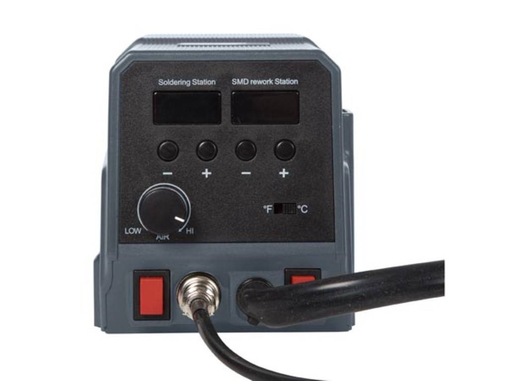 Velleman Lötstation, 2-in-1, für SMD-Bauteile, 60 W + 300 W, Temperaturbereich 50-480°C, Grau