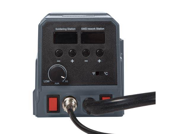 Velleman Lötstation, 2-in-1, für SMD-Bauteile, 60 W + 300 W, Temperaturbereich 50-480°C, Grau