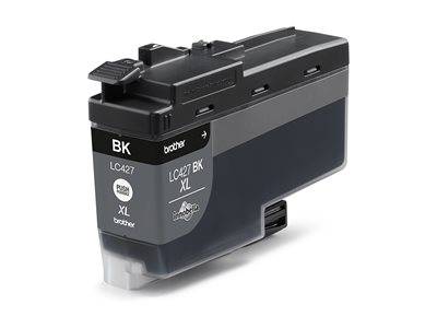 Schwarze Tintenpatrone mit der Bezeichnung 'BK', 'LC427 BK XL', kompatibel mit Brother-Druckern.