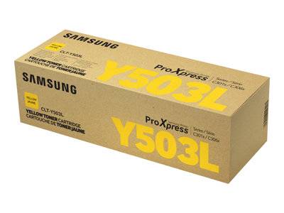 Samsung ProXpress Y503L Tonerkartusche in gelber Verpackung, kompatibel mit C3010/C3060 Druckerserien.