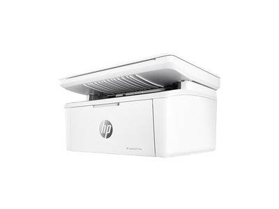 Ein weißer HP-Drucker mit kompaktem Design und Papierfach oben; geeignet für den Heimgebrauch oder kleine Büros.