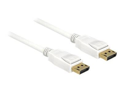 DELOCK Displayport Kabel DP -> DP St/St 5.00m weiß 4K Multimedia-Technik Displayport-Kabel
