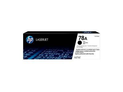 HP LaserJet 78A schwarze Tonerpatrone, Verpackung mit Markenlogo. Geeignet für LaserJet-Modelle P1566 und P1606.