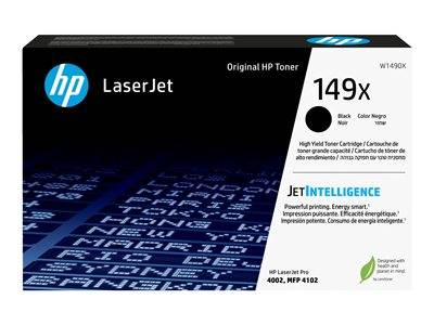 HP LaserJet Tonerkartusche mit der Bezeichnung '149X' und 'JetIntelligence'. Kompatibel mit HP LaserJet Pro 4002, MFP 4102 Modellen.