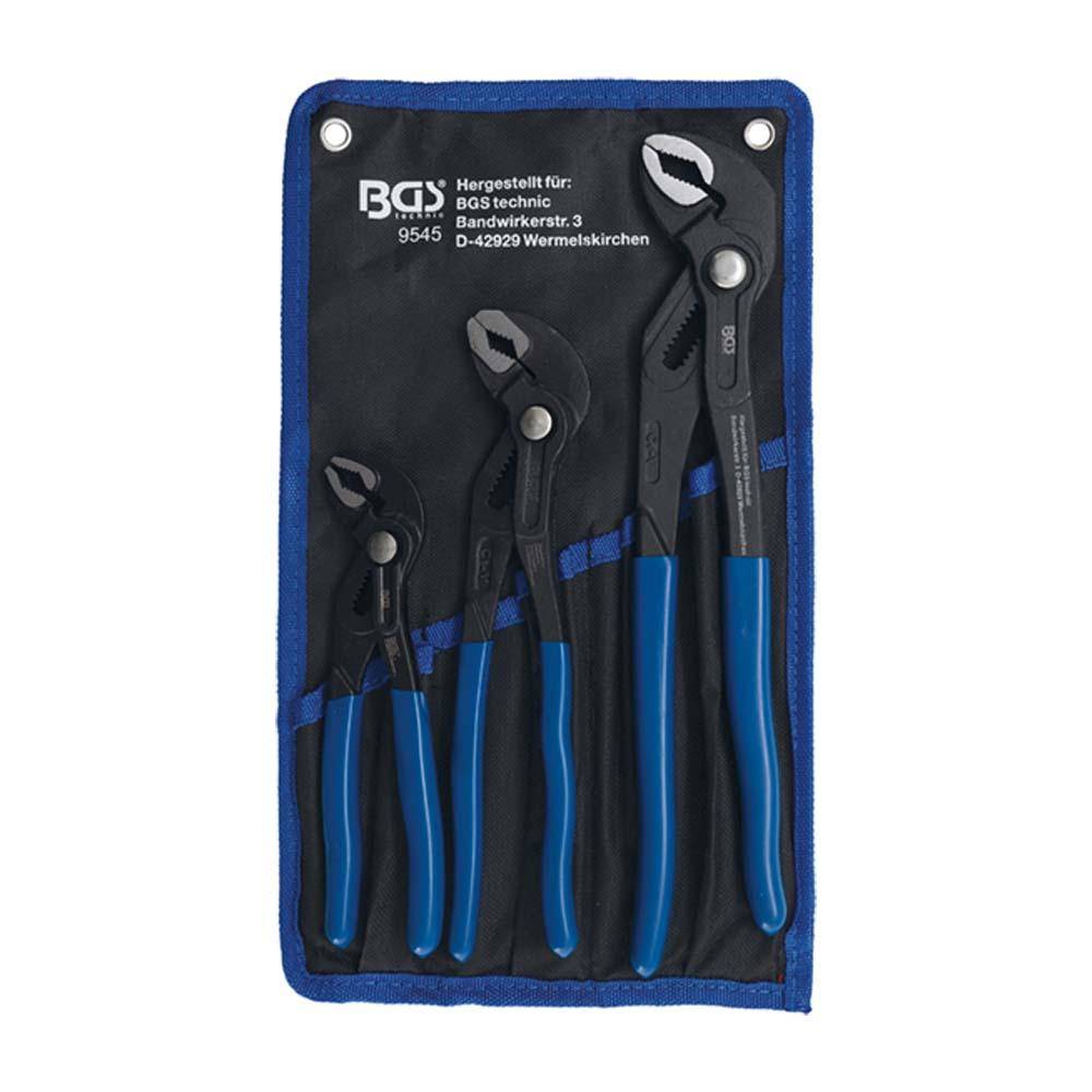 Wasserpumpenzangen-Satz - 3-teilig - arretierbar - Länge 175 bis 300 mm - Öffnungsmaß 32 bis 52 mm