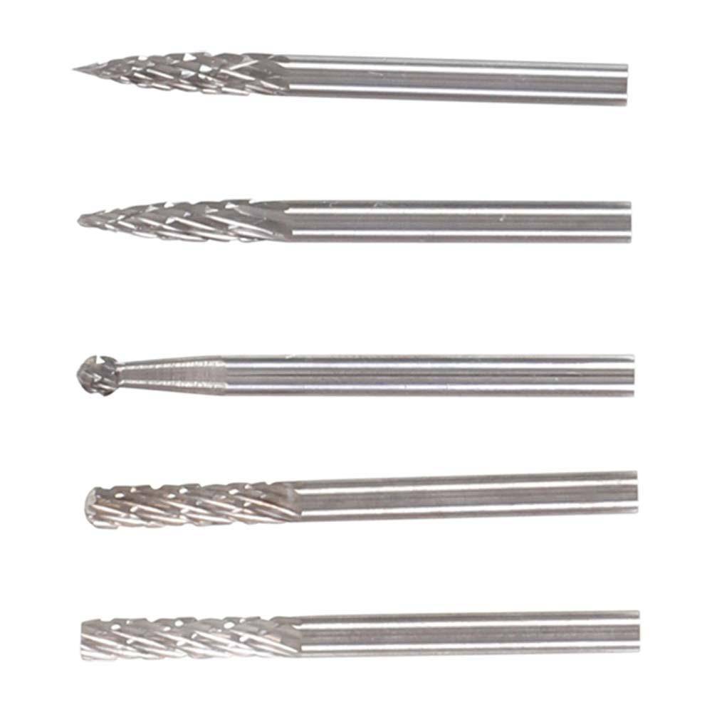 HSS-Fräser-Satz - extra kurz - HSS-Stahl - Schaft-Ø 3 mm - 5-teilig