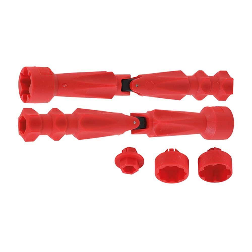 Installationsschlüssel-Satz - Länge 200 mm - für Gewindestangen 6 bis 10 mm - für WC-Sitz undf Ecklösungen - 4-teilig