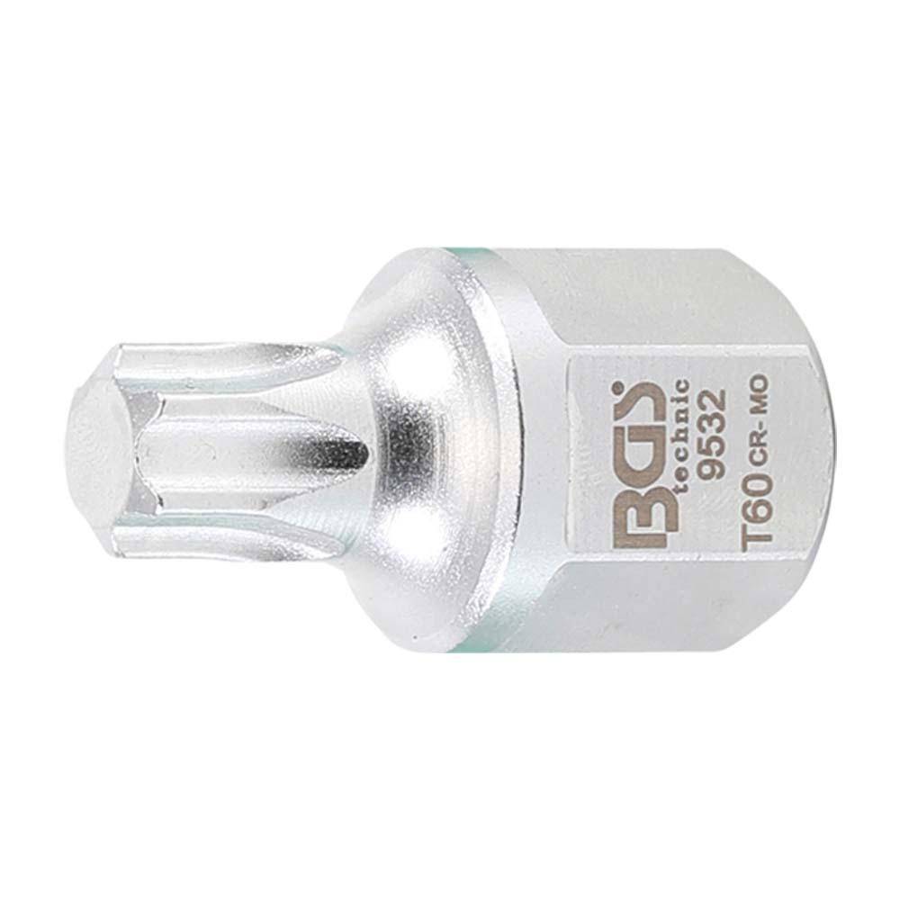 Keilrippenriemen-Bit-Einsatz - Antrieb Innenvierkant 12,5 mm (1/2") - Außensechskant SW 22 mm - T-Profil (für Torx) T60