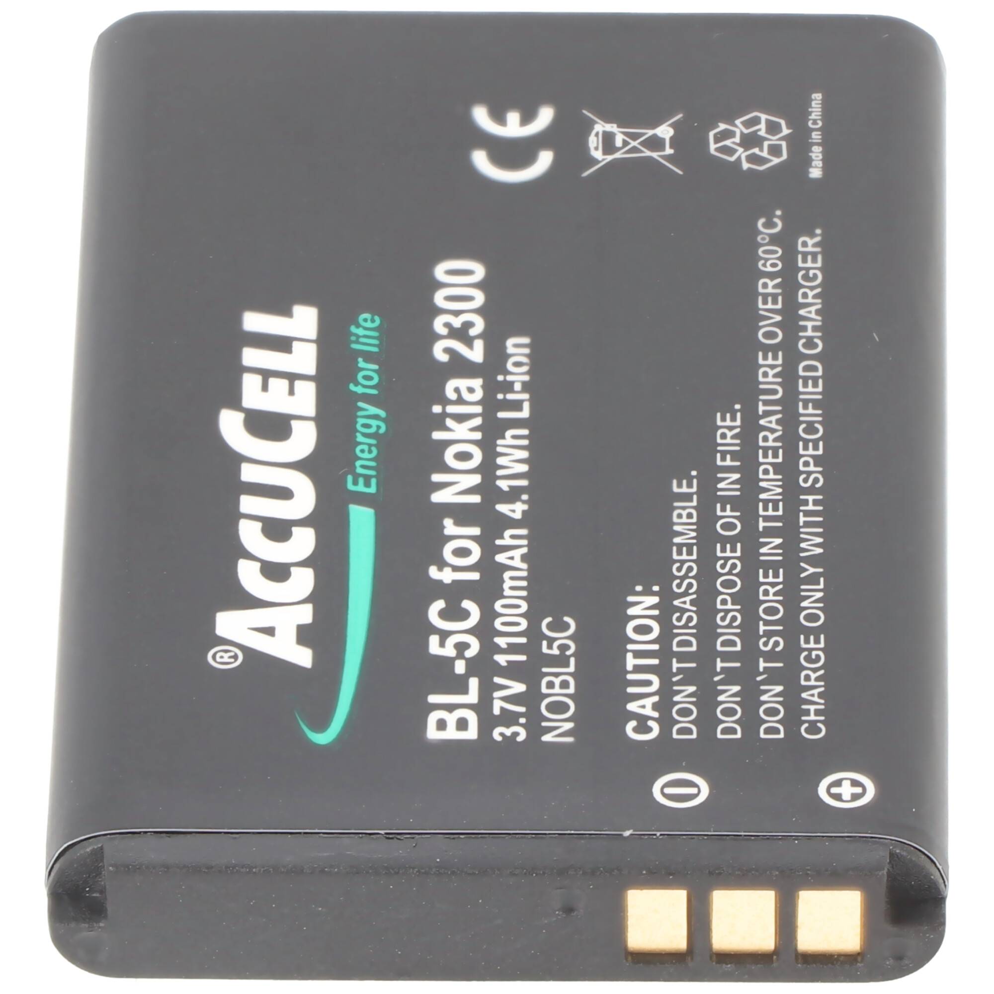 AccuCell Akku passend für Nokia 6822 Akku, BL-5C, 1100mAh
