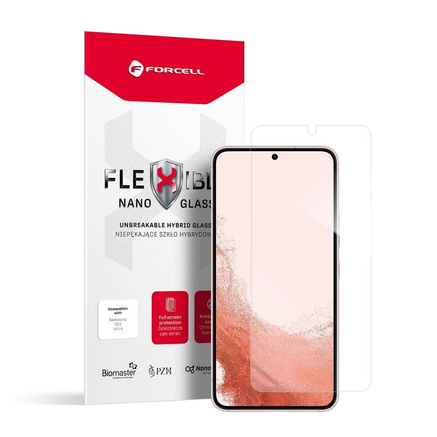 Nano Glass HybridGlass Flexible kompatibel mit Samsung Galaxy S23 Ultra (S918B) Schutzfolie