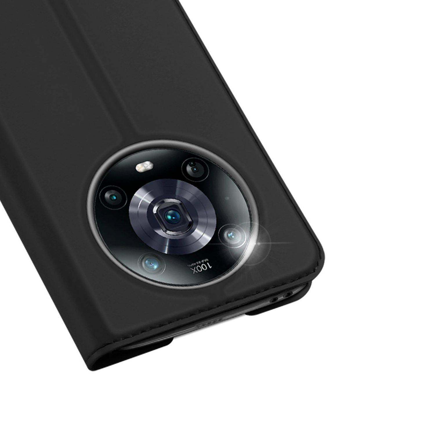 Buch Tasche kompatibel mit Motorola Moto Edge 30 Ultra Brieftasche Schutzhülle mit Standfunktion, Kartenfach schwarz