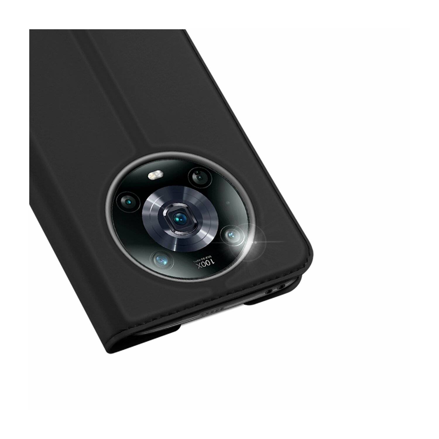 Buch Tasche kompatibel mit Xiaomi Redmi A1 Plus Etui Brieftasche Schutzhülle mit Standfunktion, Kartenfach schwarz