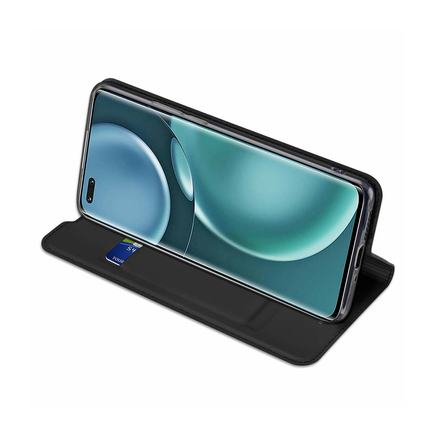 Buch Tasche kompatibel mit Xiaomi Redmi A1 Plus Etui Brieftasche Schutzhülle mit Standfunktion, Kartenfach schwarz