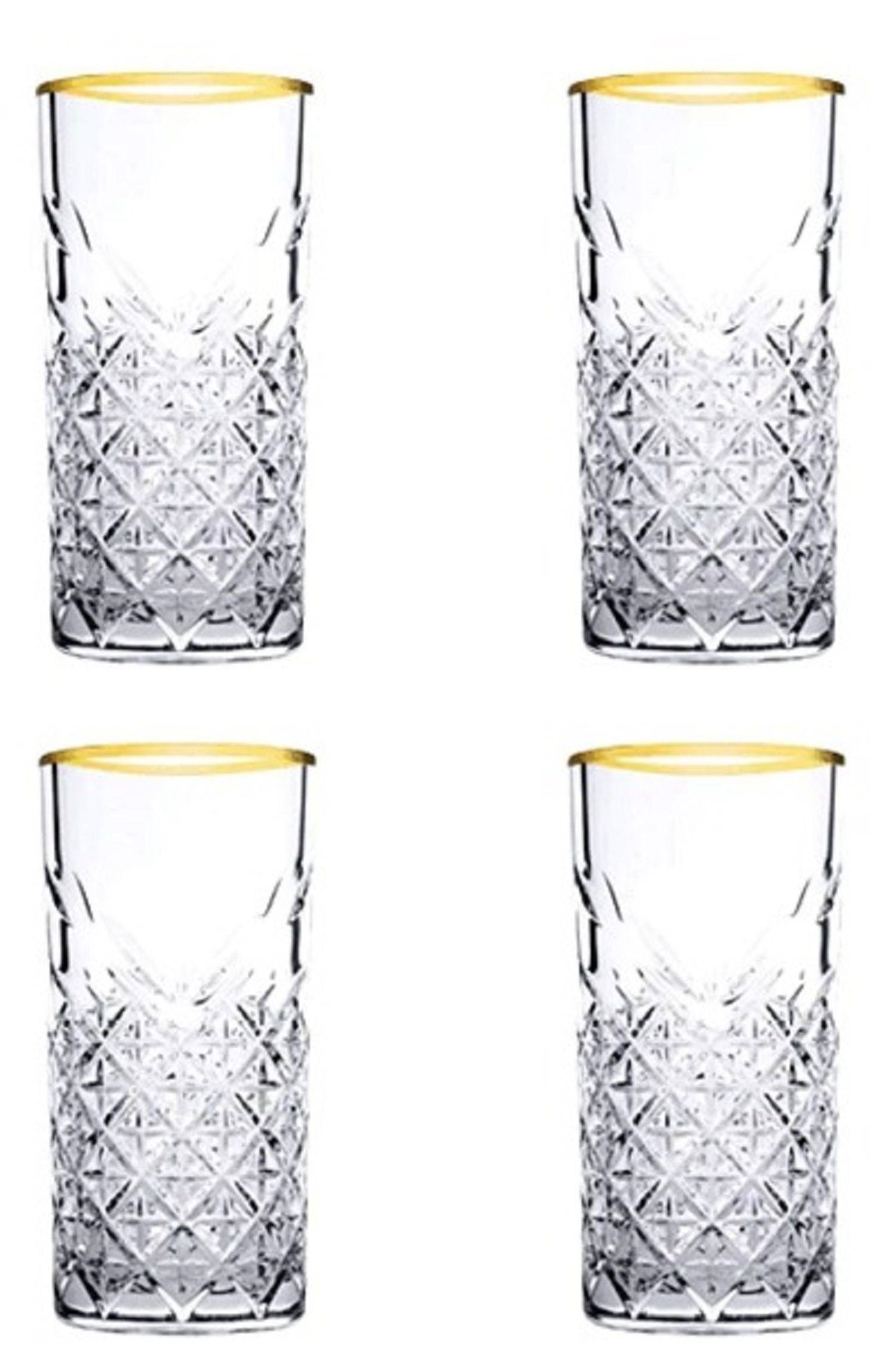 Timeless Raki Gold 180cc 4er Cocktailglas 450ml Golden Touch Gläser-Set