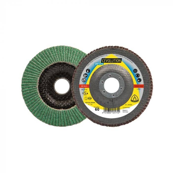Schleifmopteller für Edelstahl SMT 976 Special CEVOLUTION - Ø 125 mm - Bohrung 22,23 mm - Korn 40 - gewölbt - VE 10 Stück - Preis per VE