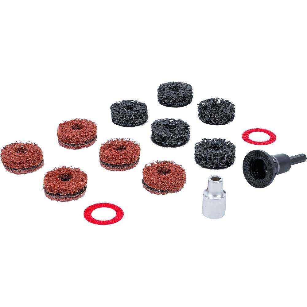 Radnabenschleifer-Satz - für Stehbolzen und Radmutternbolzen - 14-teilig - Antriebsschaft rund Ø 6,3 mm (1/4")