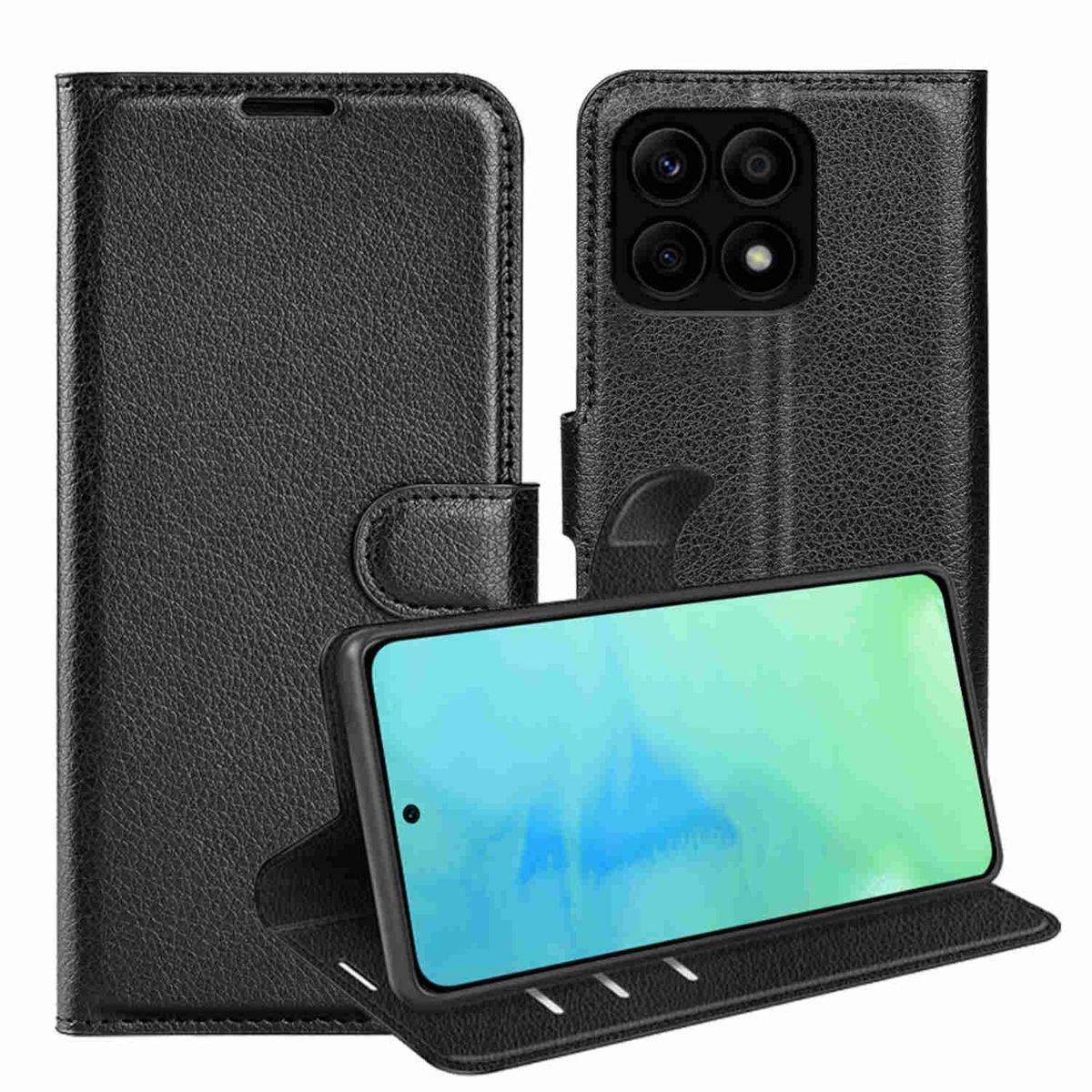Für Honor X8a Handy Tasche Wallet Premium Schutz Hülle Case Cover Etuis Neu Zubehör Schwarz