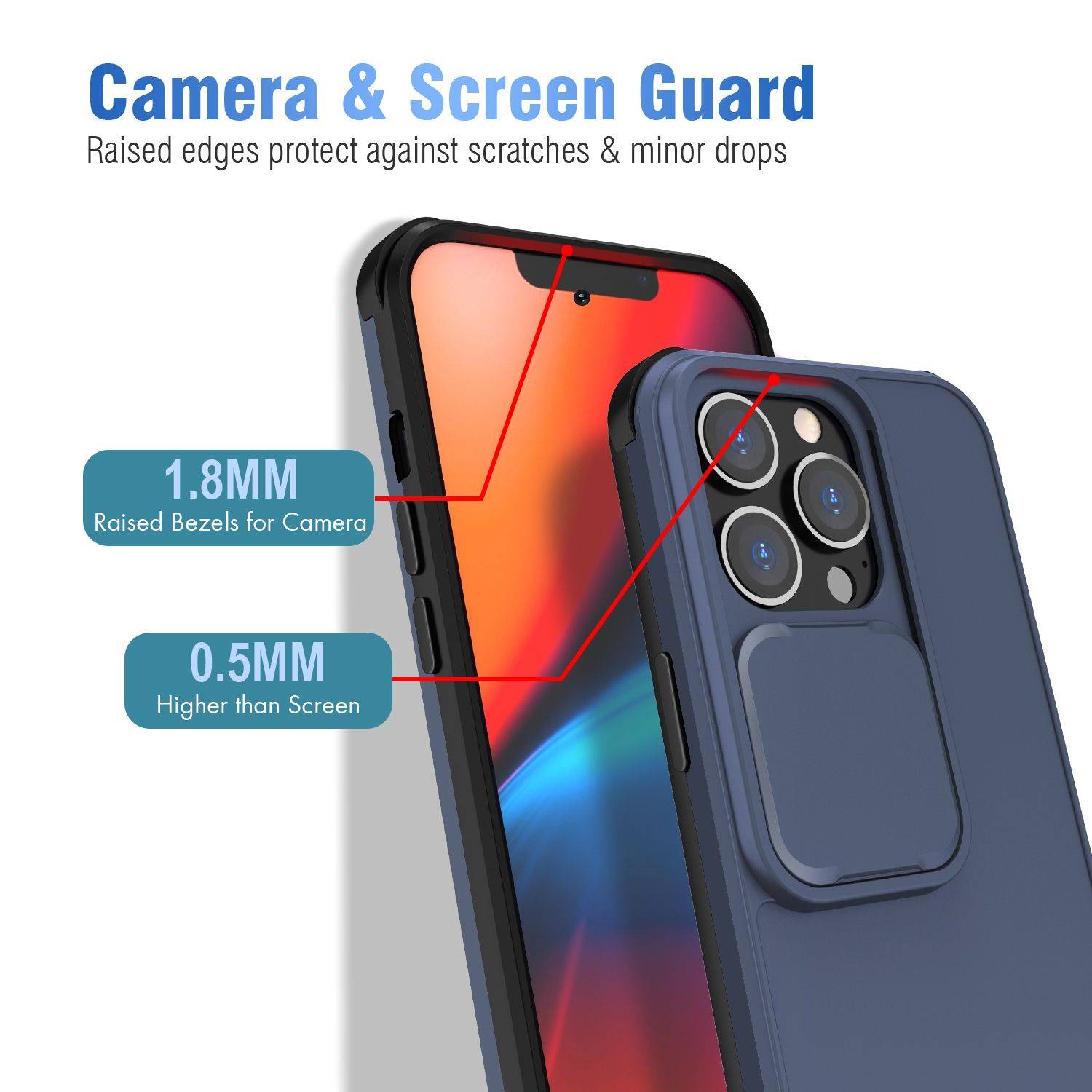 Hülle kompatibel mit Apple iPhone 13 Pro Max Kunststoff Soft Handyhülle - Handy Case Blau