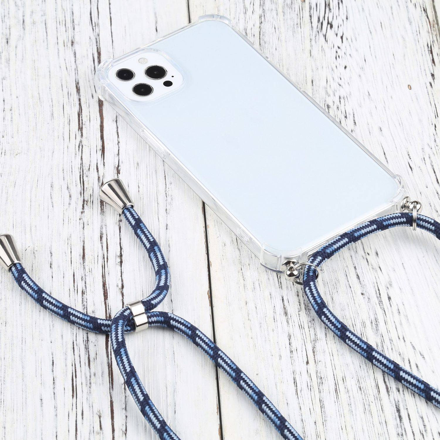 Hülle kompatibel mit Apple iPhone 13 Pro Kunststoff Handykette Cover - Case Handyhülle Blau