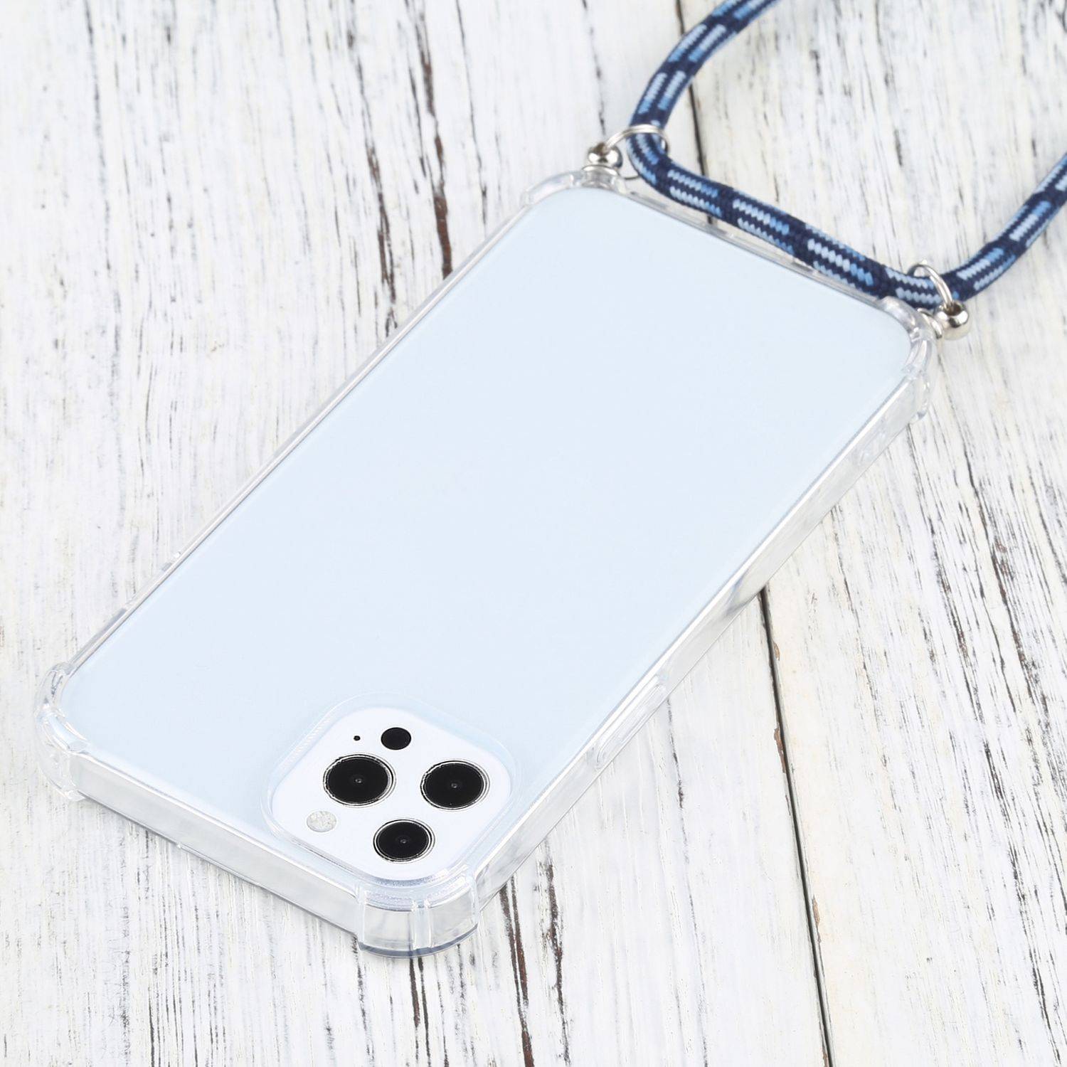 Hülle kompatibel mit Apple iPhone 13 Pro Kunststoff Handykette Cover - Case Handyhülle Blau