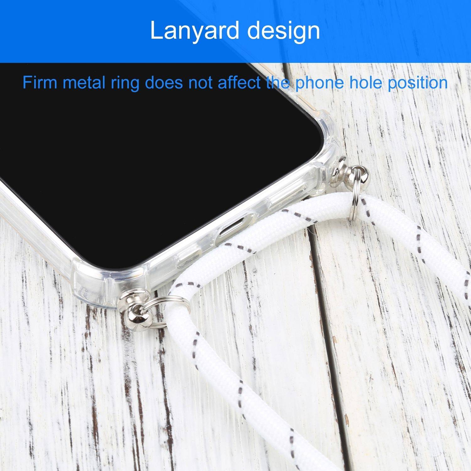 Hülle kompatibel mit Apple iPhone 13 mini Kunststoff Handykette Cover - Case Handyhülle Weiß