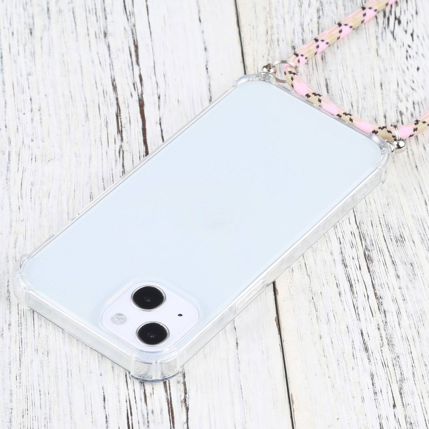Hülle kompatibel mit Apple iPhone 13 mini Kunststoff Handykette Cover - Case Handyhülle Rosa