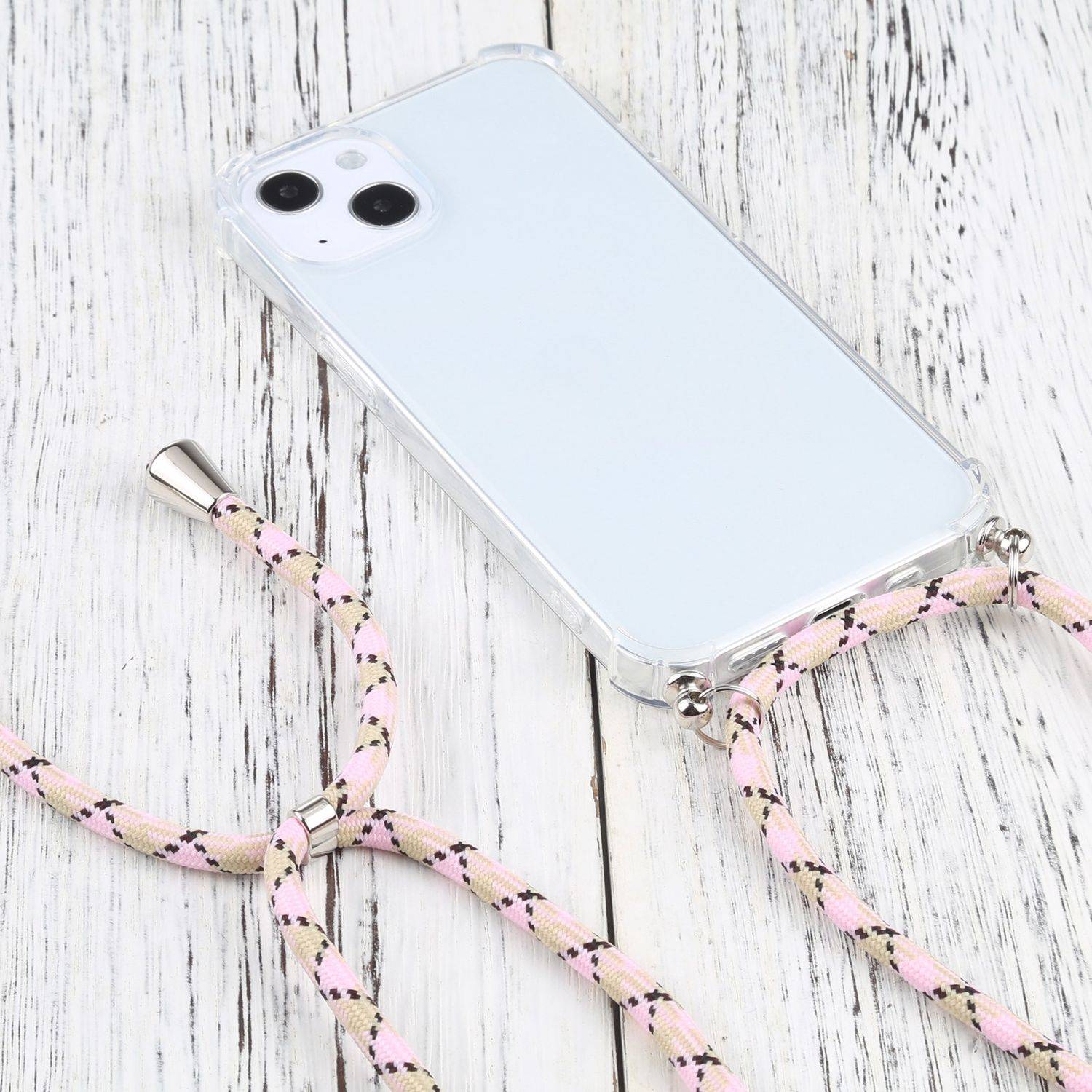 Hülle kompatibel mit Apple iPhone 13 mini Kunststoff Handykette Cover - Case Handyhülle Rosa