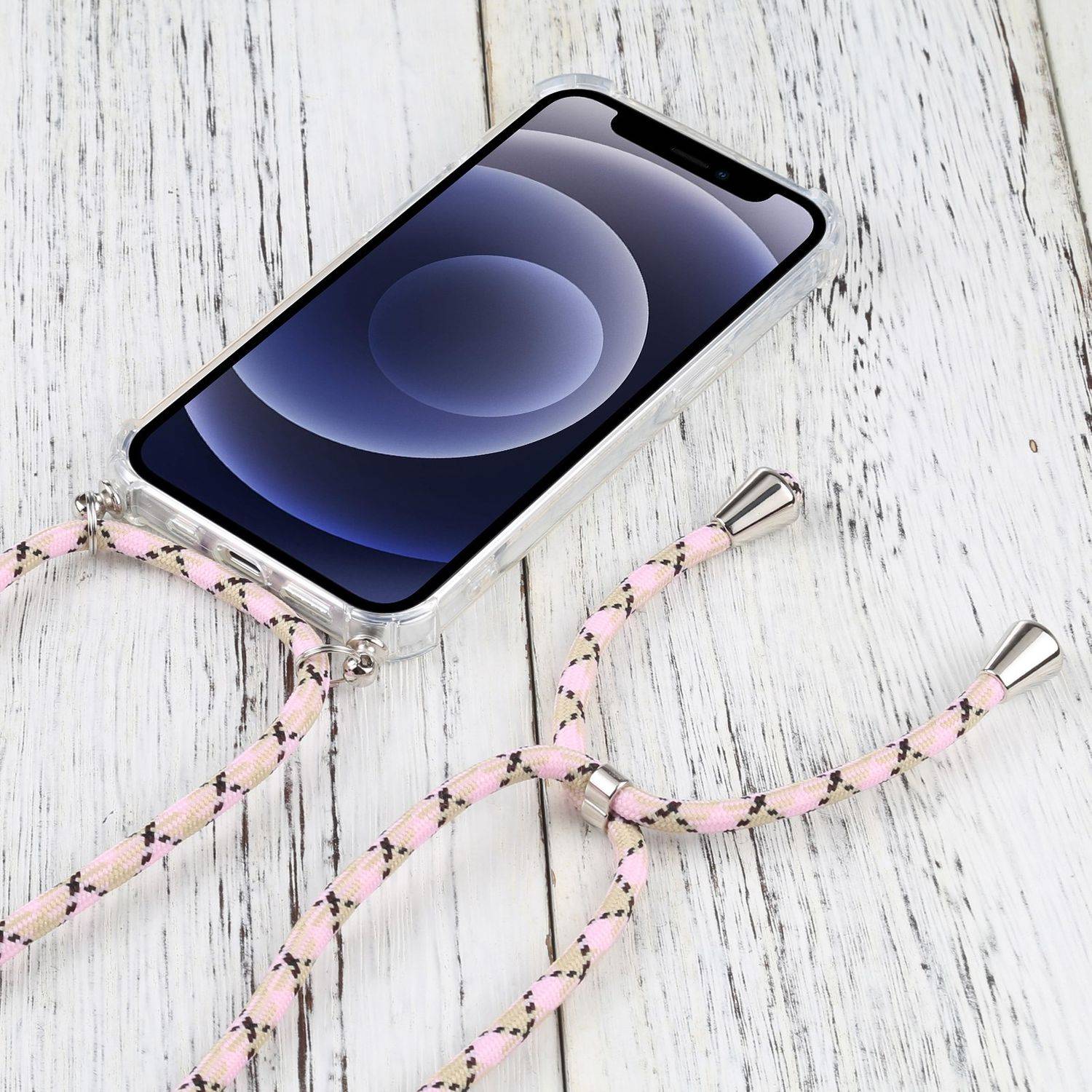 Hülle kompatibel mit Apple iPhone 13 mini Kunststoff Handykette Cover - Case Handyhülle Rosa