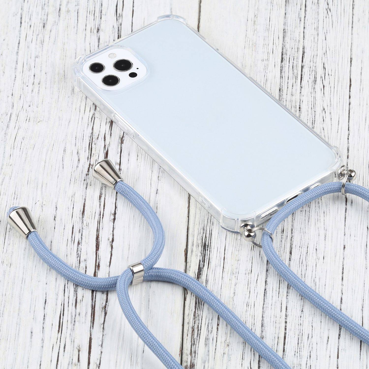 Hülle kompatibel mit Apple iPhone 13 Pro Max Kunststoff Handykette Cover - Case Handyhülle Blau