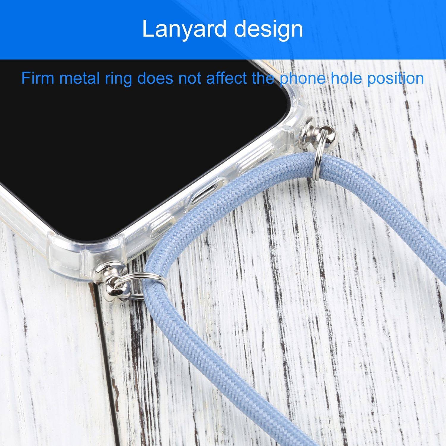 Hülle kompatibel mit Apple iPhone 13 Pro Max Kunststoff Handykette Cover - Case Handyhülle Blau