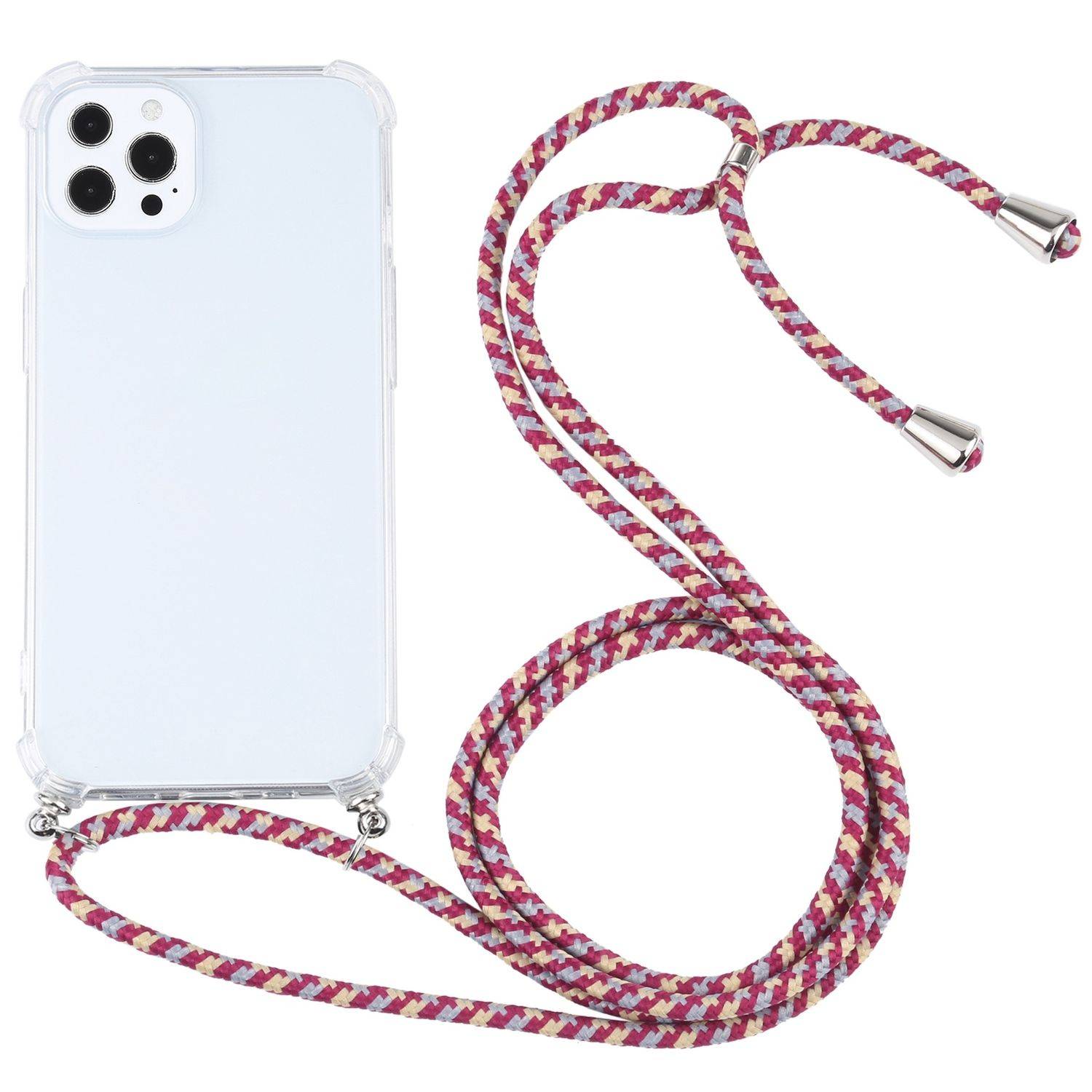 Hülle kompatibel mit Apple iPhone 13 Pro Max Kunststoff Handykette Cover - Case Handyhülle Rot