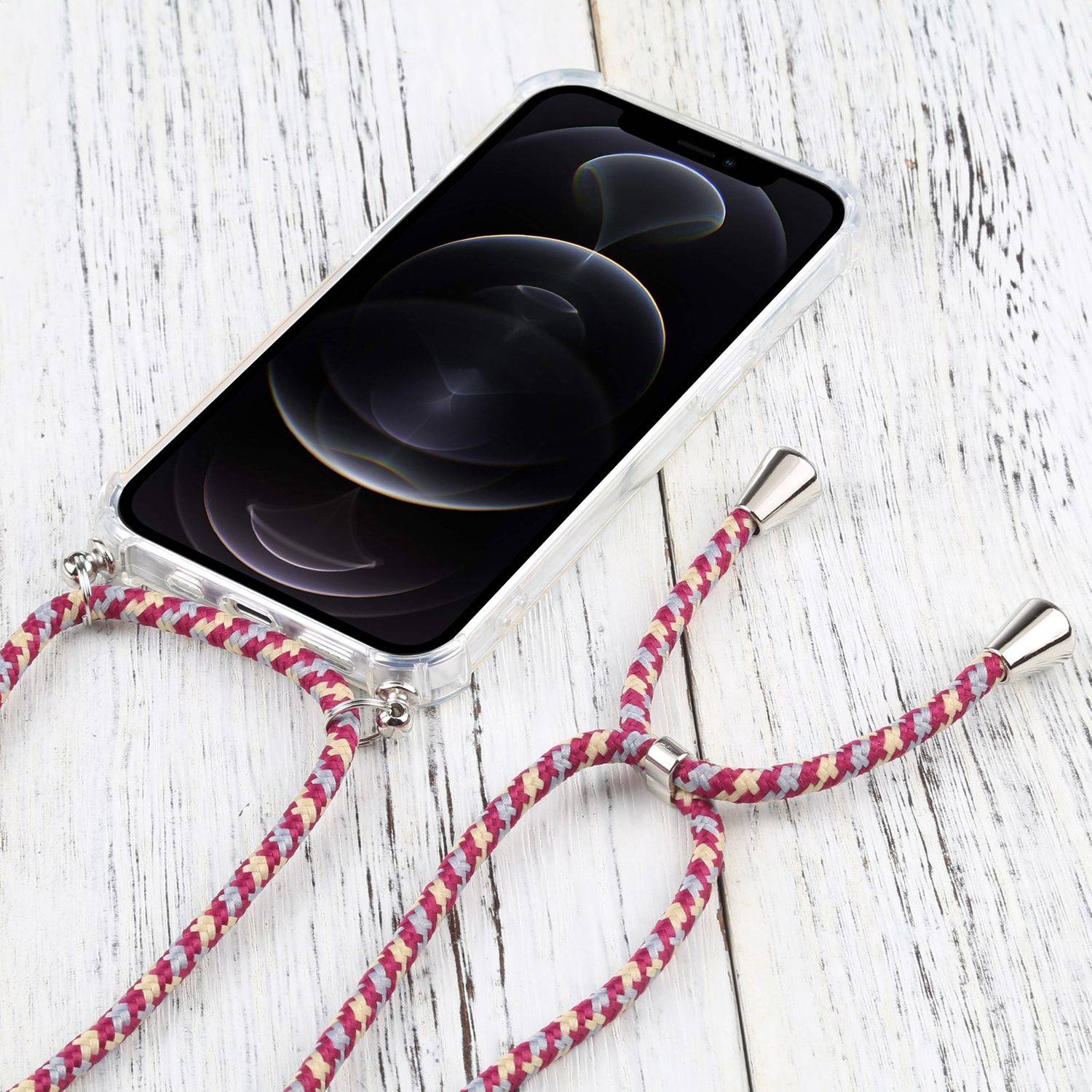 Hülle kompatibel mit Apple iPhone 13 Pro Max Kunststoff Handykette Cover - Case Handyhülle Rot