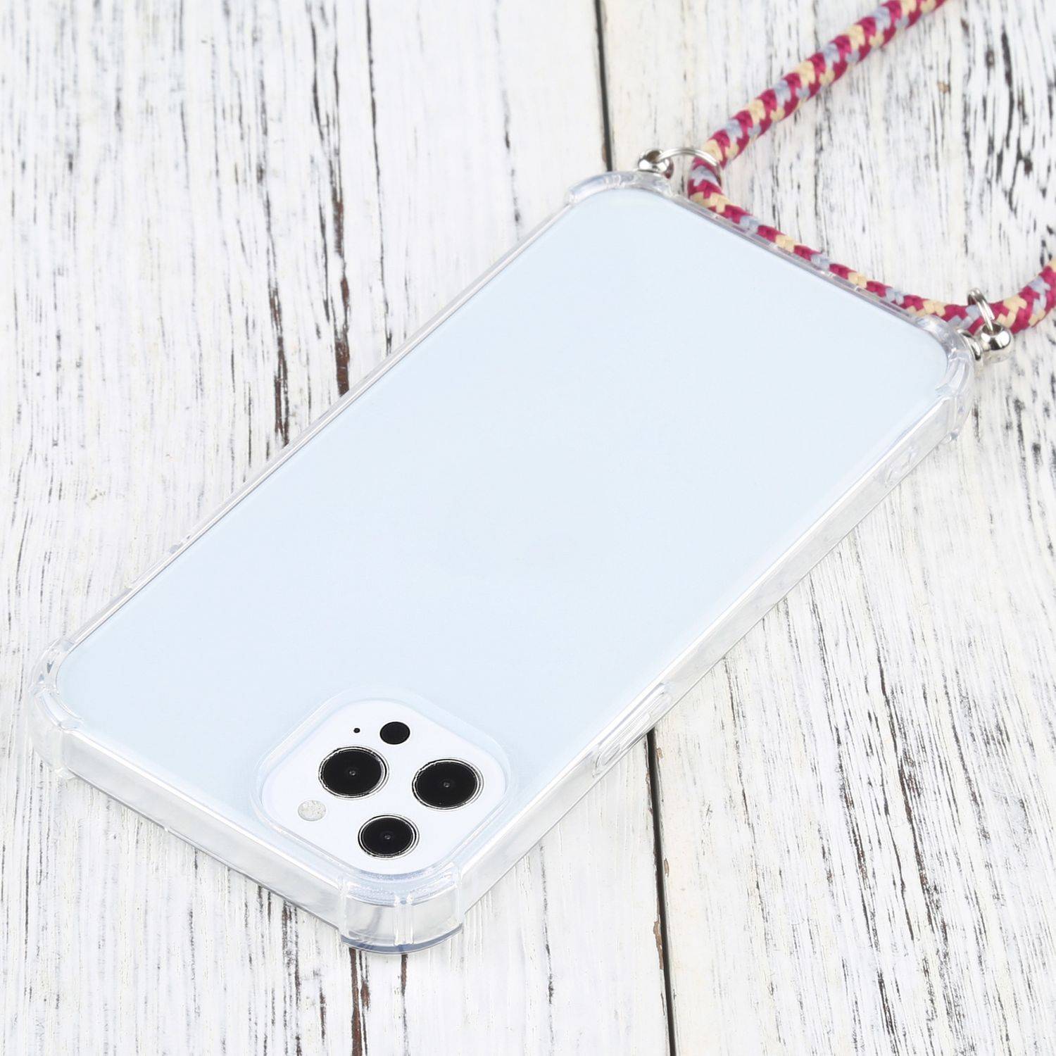 Hülle kompatibel mit Apple iPhone 13 Pro Max Kunststoff Handykette Cover - Case Handyhülle Rot