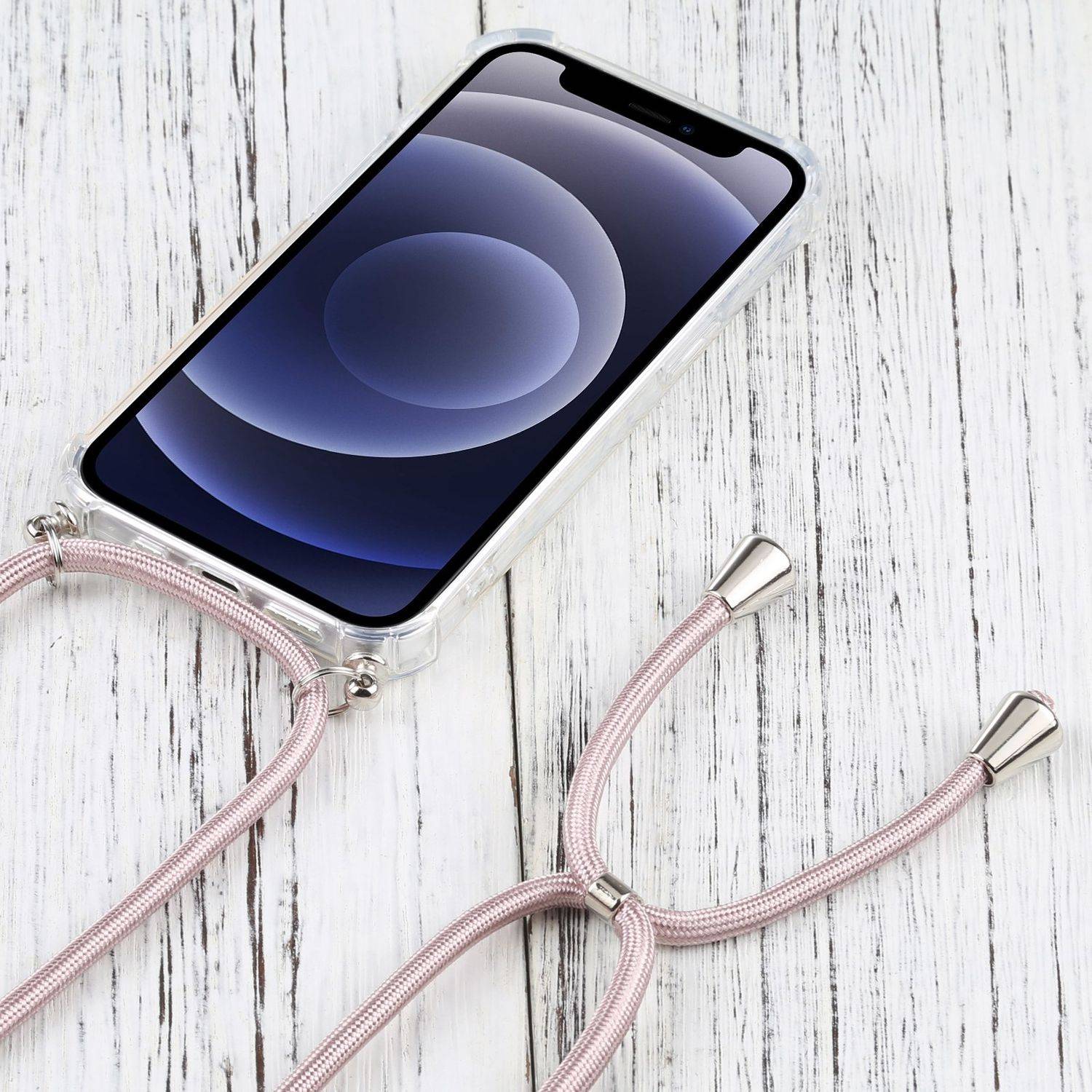 Hülle kompatibel mit Apple iPhone 13 Kunststoff Handykette Cover - Case Handyhülle Rosa