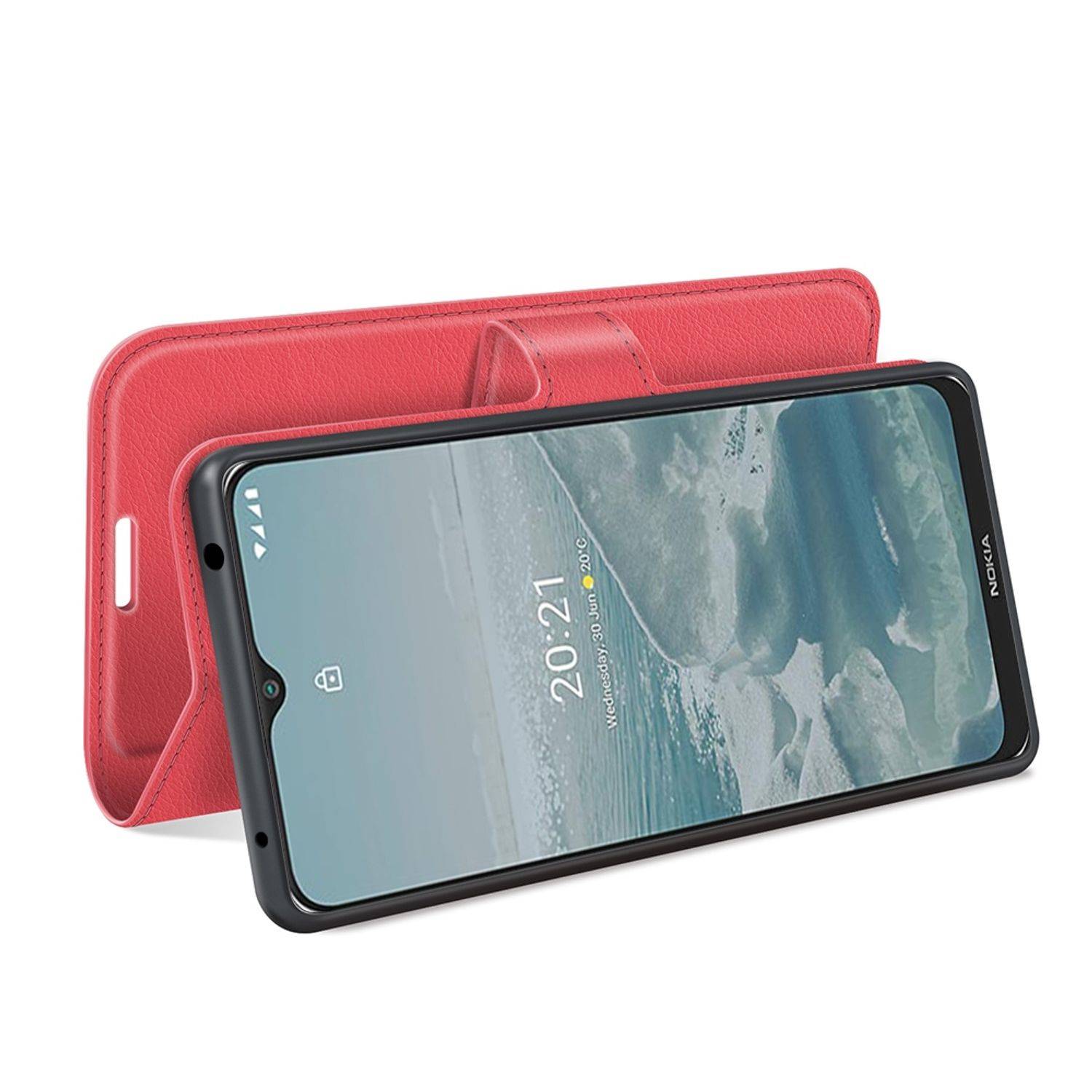 Hülle kompatibel mit Nokia G10 / G20 Kunstleder Handyhülle - Handy Case Rot