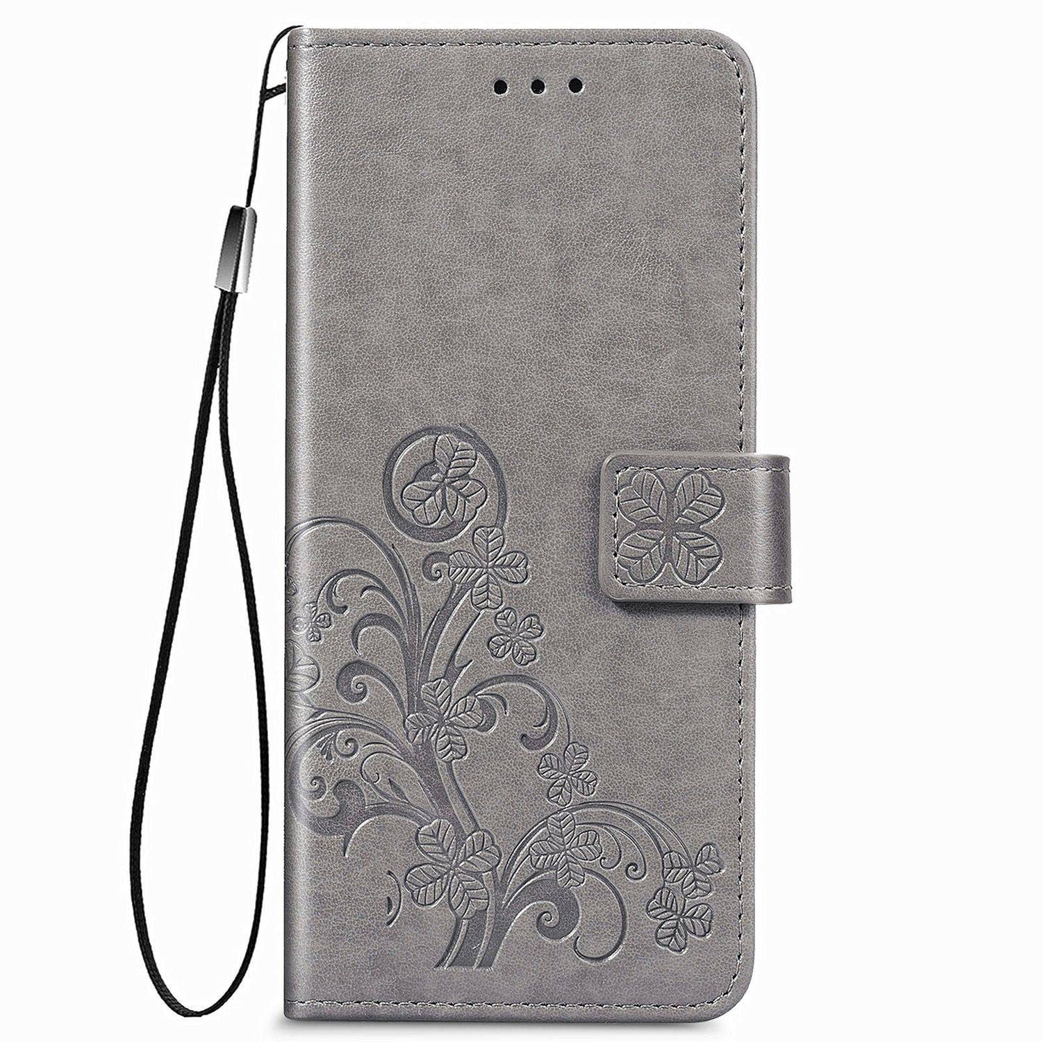 Hülle kompatibel mit Samsung Galaxy Z Fold3 5G Kunstleder Handyhülle - Handy Case Grau