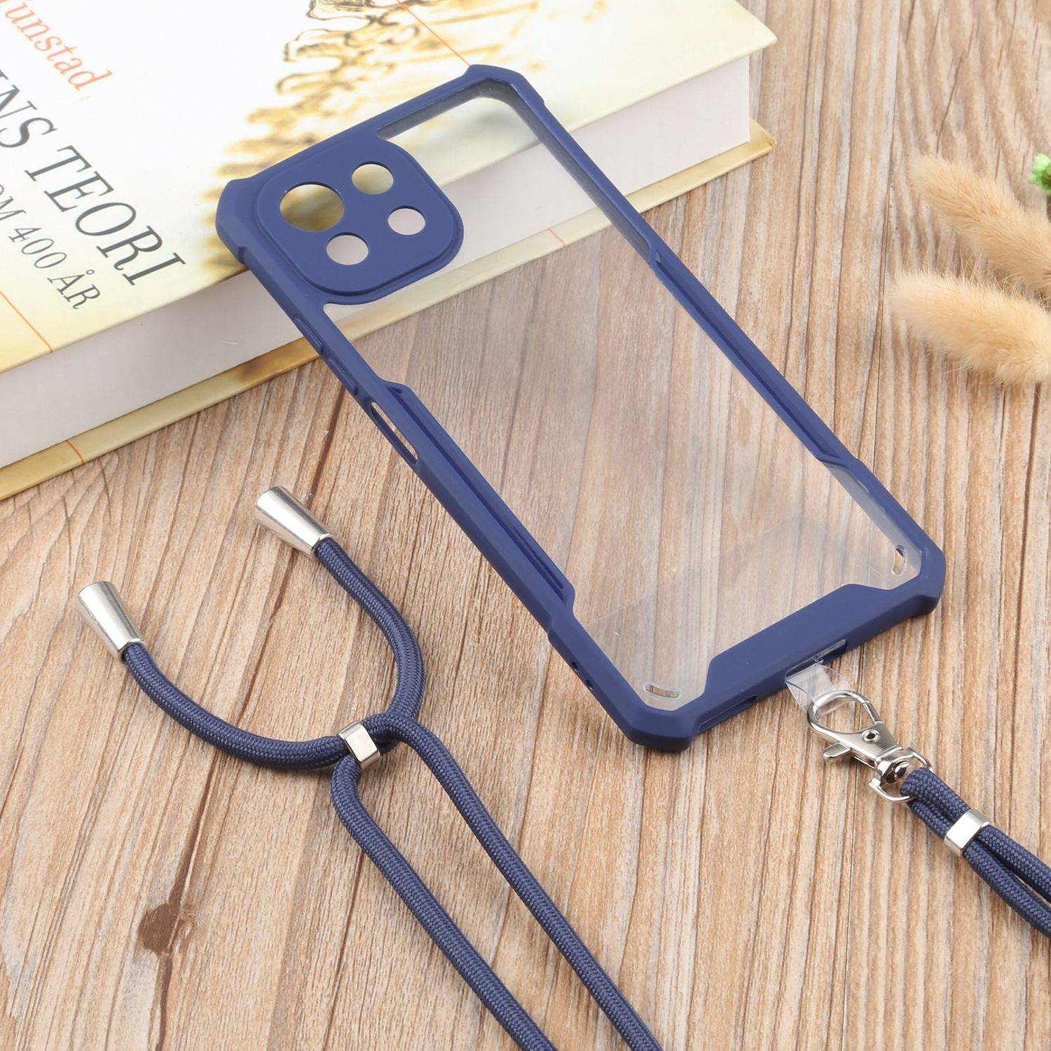 Hülle kompatibel mit Xiaomi Mi 11 Lite Kunststoff Handykette Cover - Case Handyhülle Dunkel Blau