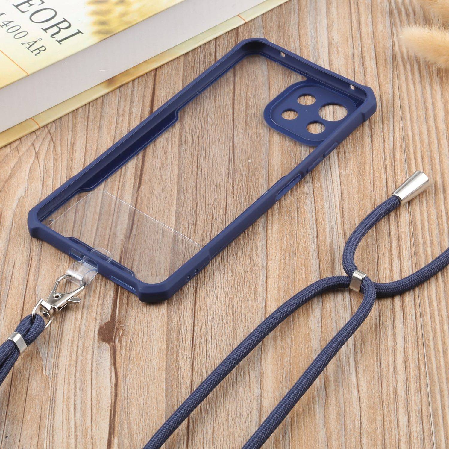 Hülle kompatibel mit Xiaomi Mi 11 Lite Kunststoff Handykette Cover - Case Handyhülle Dunkel Blau