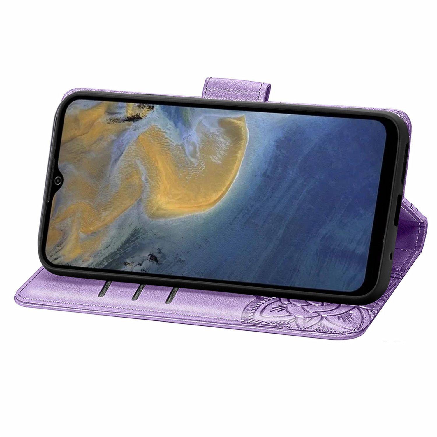 Hülle kompatibel mit ZTE Blade A51 Kunstleder Handyhülle - Handy Case Violett Hell