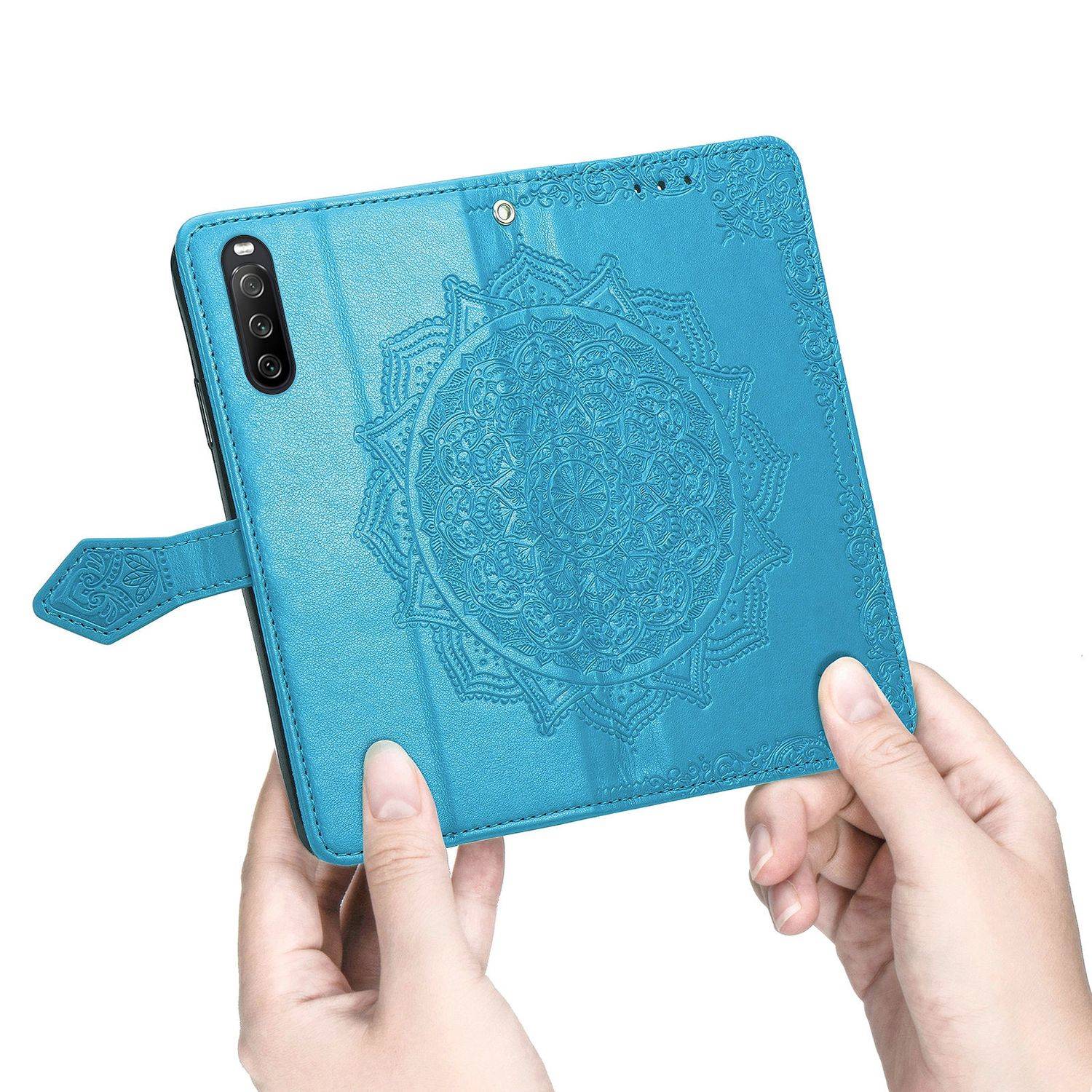 Hülle kompatibel mit Sony Xperia 1 III Kunstleder Handyhülle - Handy Case Blau