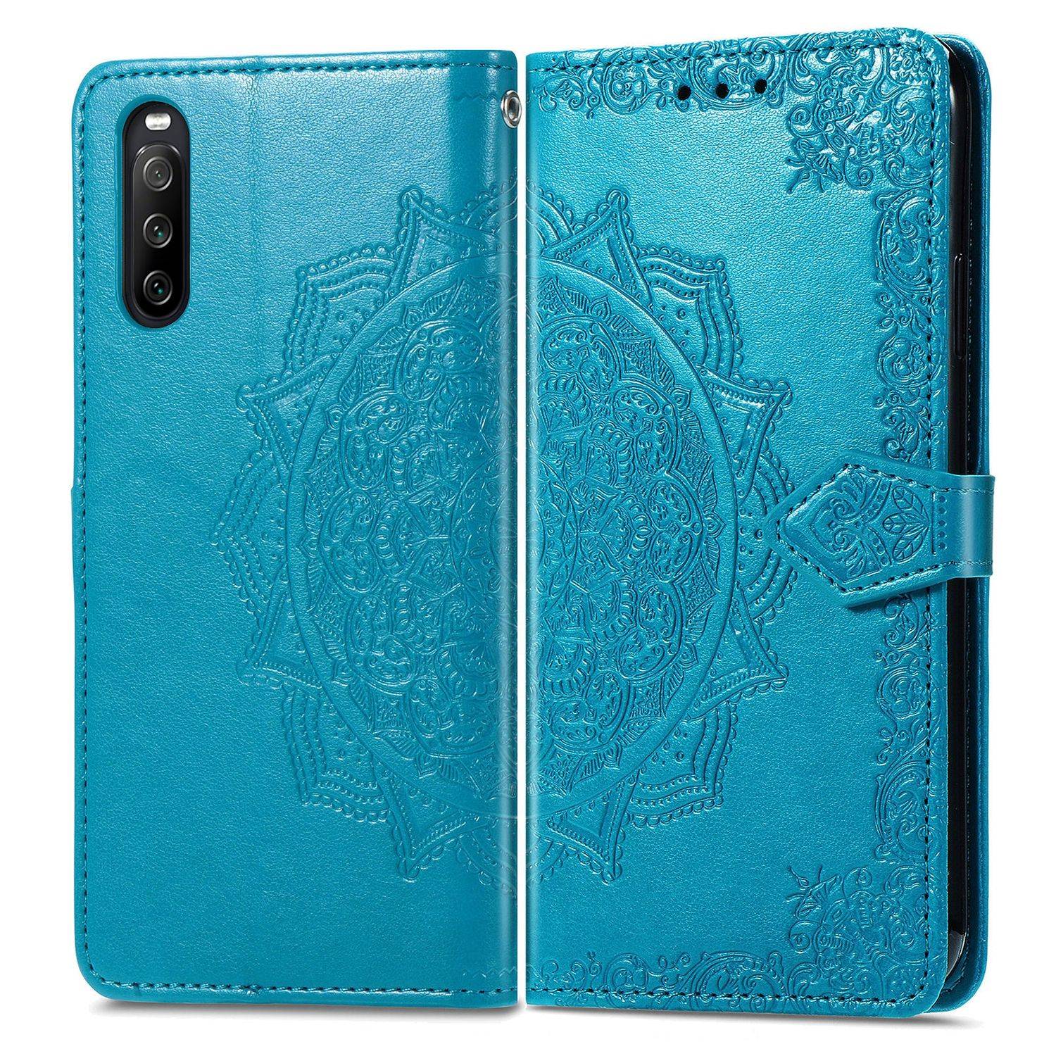 Hülle kompatibel mit Sony Xperia 1 III Kunstleder Handyhülle - Handy Case Blau