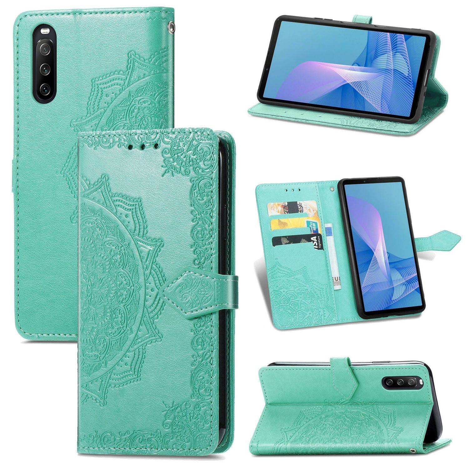Hülle kompatibel mit Sony Xperia 1 III Kunstleder Handyhülle - Handy Case Grün