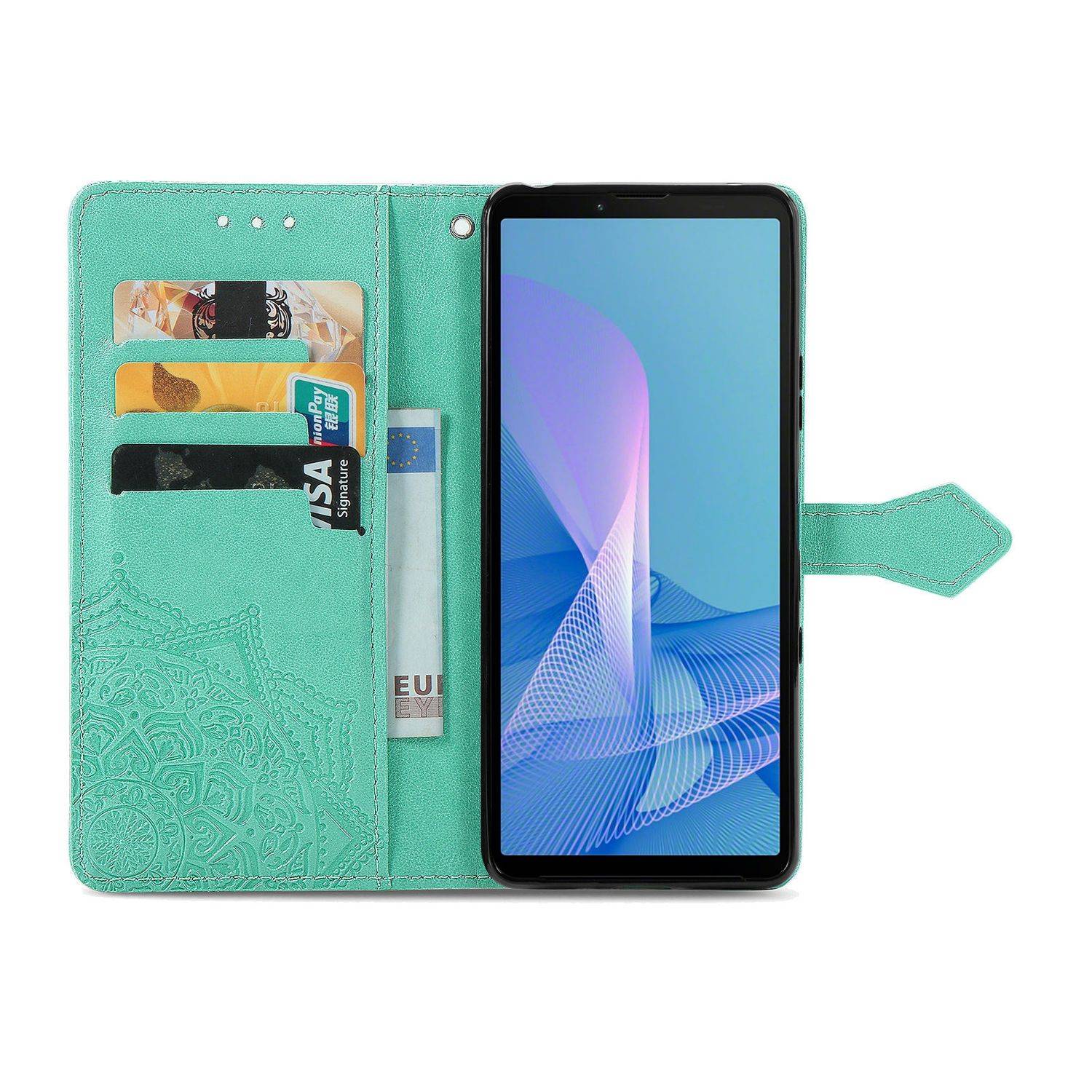 Hülle kompatibel mit Sony Xperia 1 III Kunstleder Handyhülle - Handy Case Grün